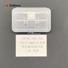 10*10,5mm2 Característica C Fe-dopado Tipo SI GaN de pie libre Substrato de cristal único Macro Defecto Densidad 0cm−2 TTV ≤ 10 μm Resistividad 106 Ω·Cm Dispositivos de RF Wafer