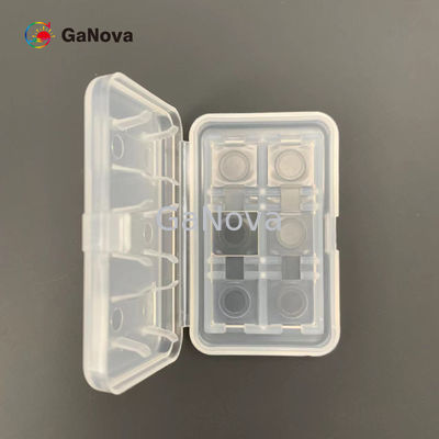 10*10,5mm2 Característica C Fe-dopado Tipo SI GaN de pie libre Substrato de cristal único Macro Defecto Densidad 0cm−2 TTV ≤ 10 μm Resistividad 106 Ω·Cm Dispositivos de RF Wafer